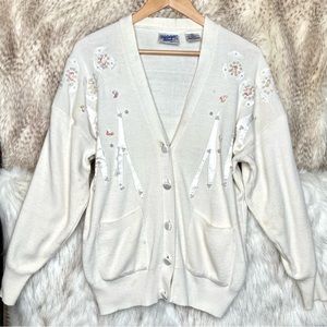 Vintage Midnight Blues Beaded Cardigan